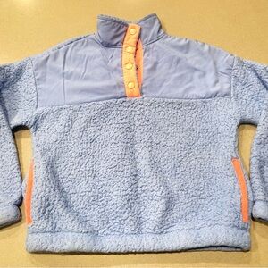 Blue and Orange Fleece Pullover